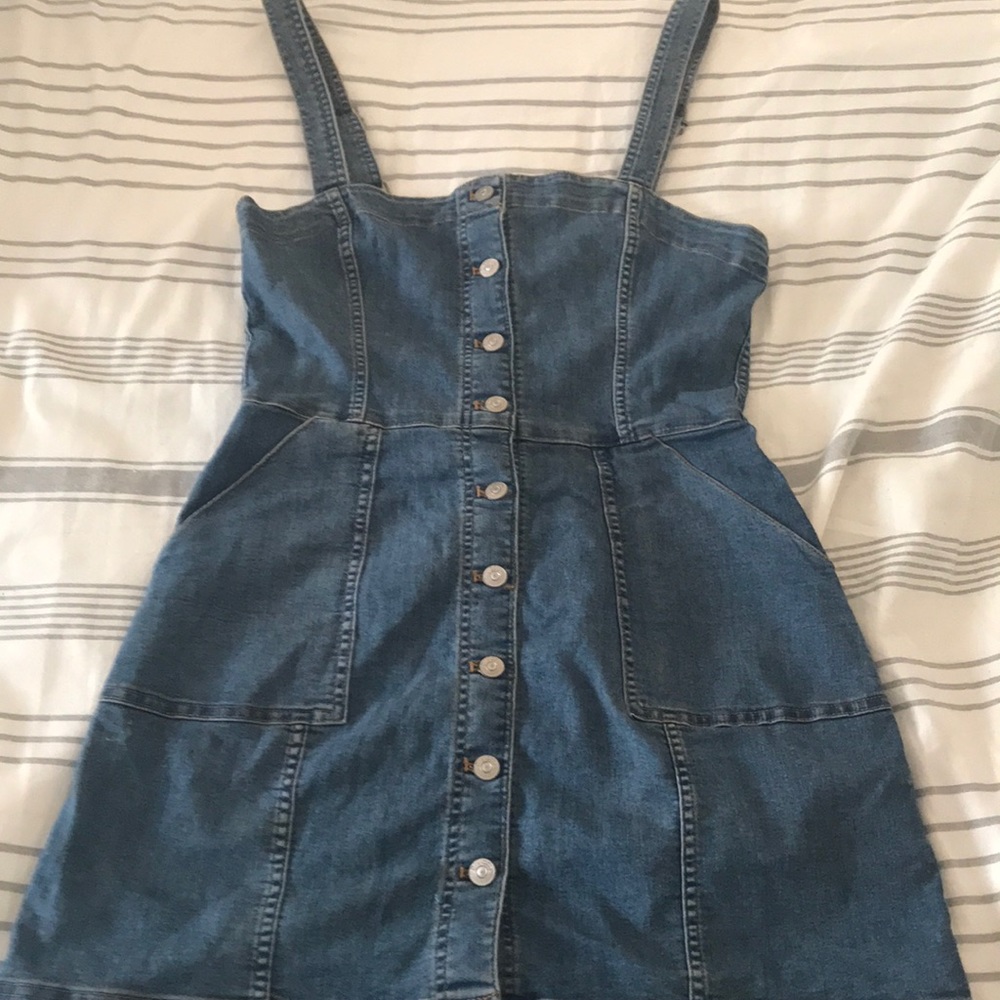 Denim overall dress